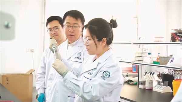 寒地心血管病全国重点实验室科研人员在做实验。 黑龙江日报记者 周姿杉摄